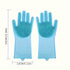 Pet Grooming Gloves - Heat Resistant Silicone Gloves with High-Density Teeth, Enhanced Five Finger Design for Bathing and Massaging Dogs and Cats