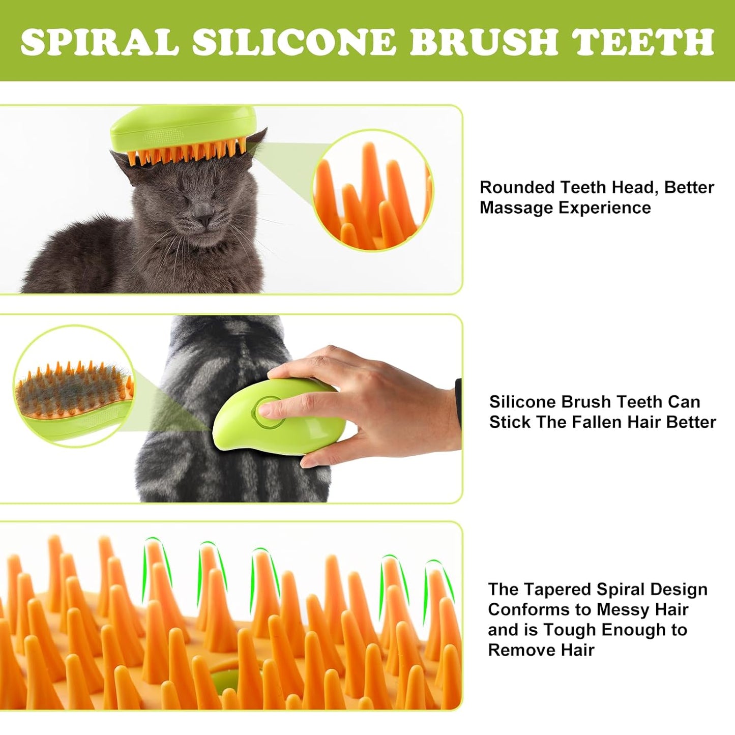 Cat Steam Brush, New 3 in1 Steamy Pet Hair Brush Cleanser Vapor for Dogs, Cat Mist Brush, Cat Bath Brush with Steamer Water, Steaming Grooming Pet Brush for Shedding, Pet Cat Spray Comb with Steam