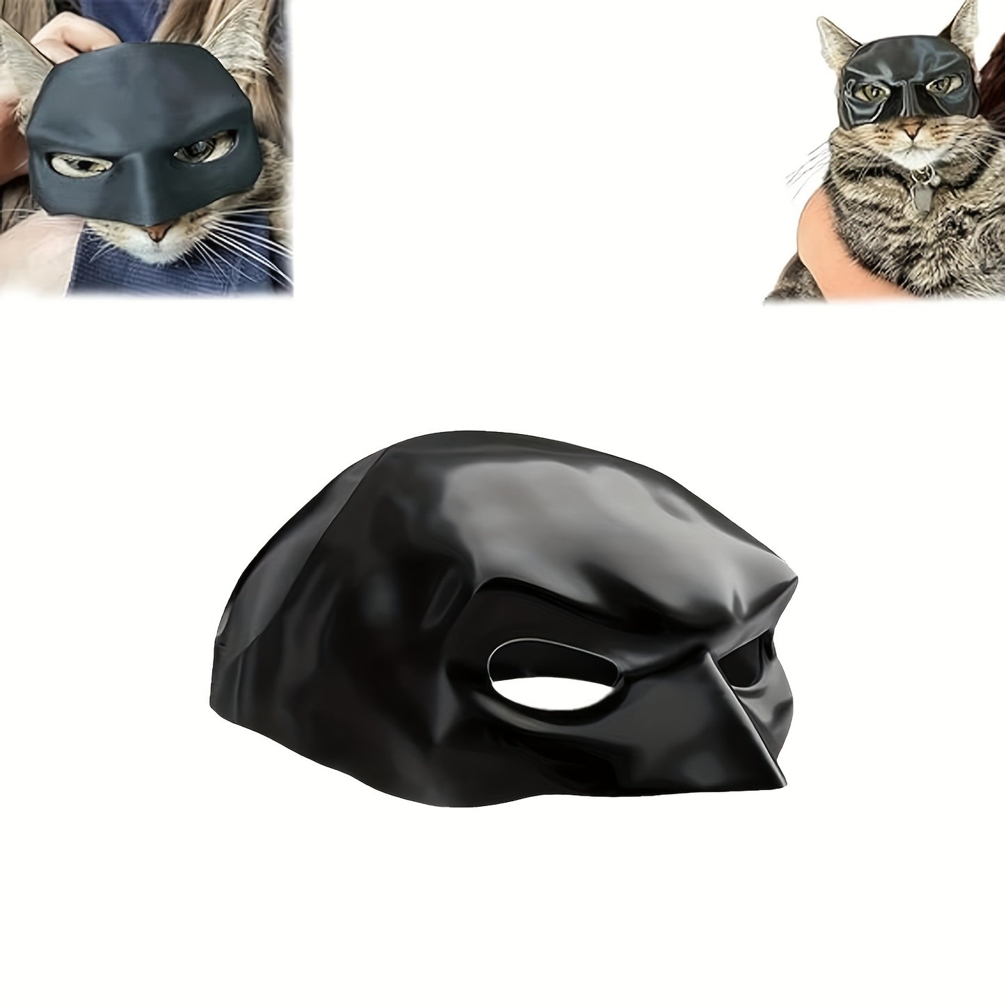 Batman Mask for Cat, Bat Cat Avenger Mask - Funny Pet Cosplay Accessory for Halloween, Durable Plastic, No Batteries Required