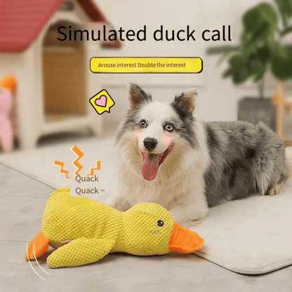 1pc Adorable Duck-Shaped Plush Grinding Teeth Squeaky Toy - Interactive Chewing Supply for All Breed Sizes - Soft Cartoon Design, Uncharged, Perfect for Dogs Dental Health and Entertainment