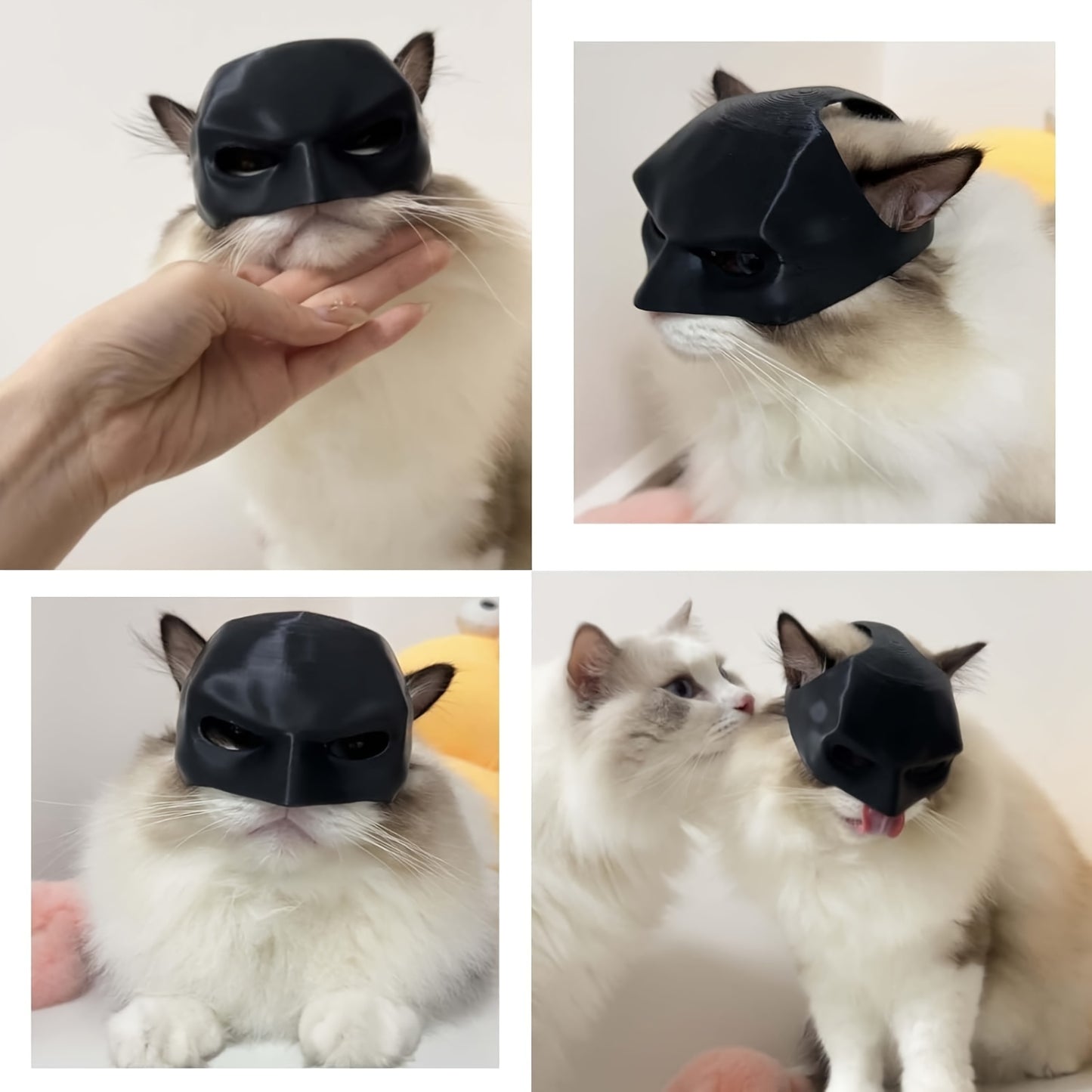 Batman Mask for Cat, Bat Cat Avenger Mask - Funny Pet Cosplay Accessory for Halloween, Durable Plastic, No Batteries Required