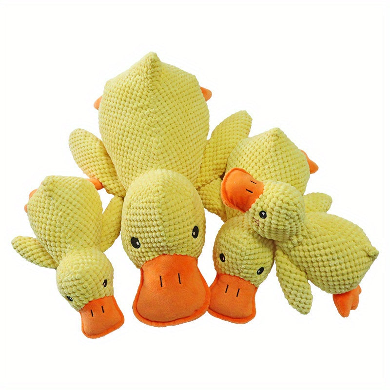 1pc Adorable Duck-Shaped Plush Grinding Teeth Squeaky Toy - Interactive Chewing Supply for All Breed Sizes - Soft Cartoon Design, Uncharged, Perfect for Dogs Dental Health and Entertainment