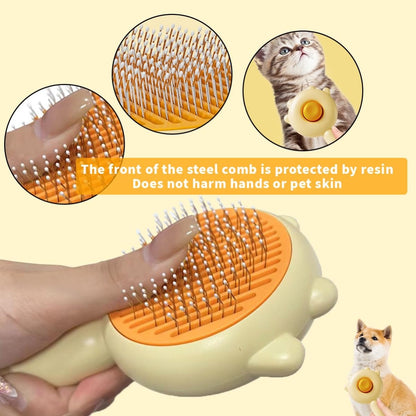 Cat and Dog Shedding Brush with Self-Cleaning Release Button - Grooming Tool for Indoor Cats and Dogs, Pet Hair Remover Comb, Shedding Brush Kit for Pets, Essential Pet Supplies for Fur and Hair Removal