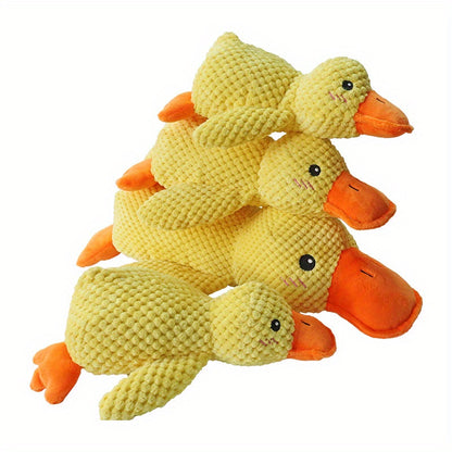 1pc Adorable Duck-Shaped Plush Grinding Teeth Squeaky Toy - Interactive Chewing Supply for All Breed Sizes - Soft Cartoon Design, Uncharged, Perfect for Dogs Dental Health and Entertainment